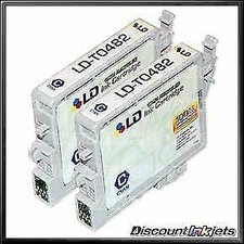 2PK T048220 T0482 for Epson 48 CYAN Ink Cartridge Stylus R200 R220 R300M RX600