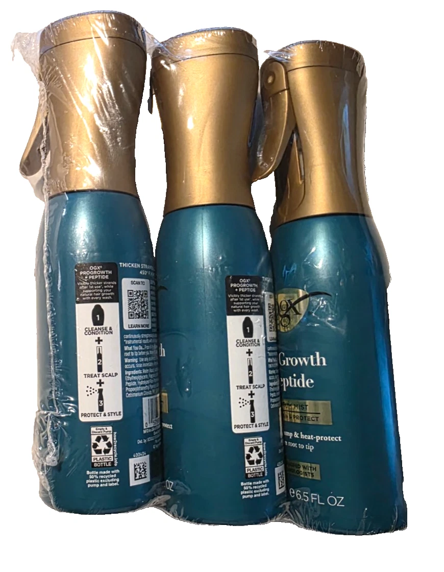 OGX ProGrowth + Peptide Hair Serum Mist Thicken & Protect 6.5 fl oz (Pack of 3)
