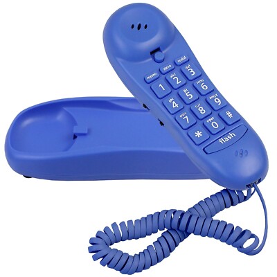 Blue Donuts BD-016BLUE-Slimline Blue Colored Phone For Wall Or Desk ...