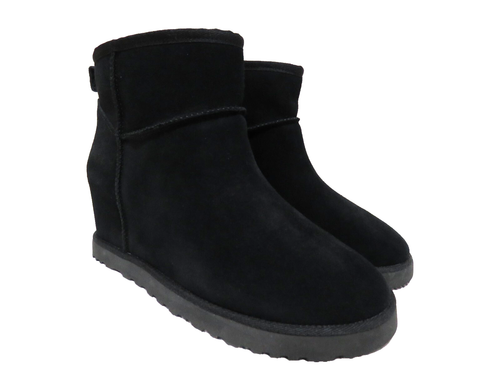 UGG® AUSTRALIA CLASSIC FEMME MINI BLACK SUEDE BOOTS UK 8 EUR 41 USA 10 RRP £190 - Picture 17 of 24