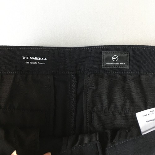 AG The Marshall Slim Tuxedo Trouser Black Cotton Stretch Pants Men's Sz 29 - Picture 2 of 20