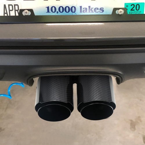 Carbon Fiber Exhaust Tip 2.5" Inlet to Dual 3.5", 9.8" Long Outlet Universal Tip - Picture 6 of 7