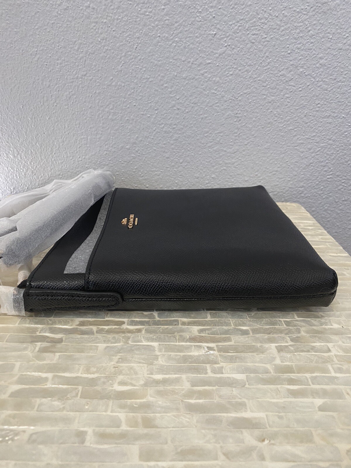 Coach Kitt Messenger Crossbody Crossgrain leather Gold/Black eBay