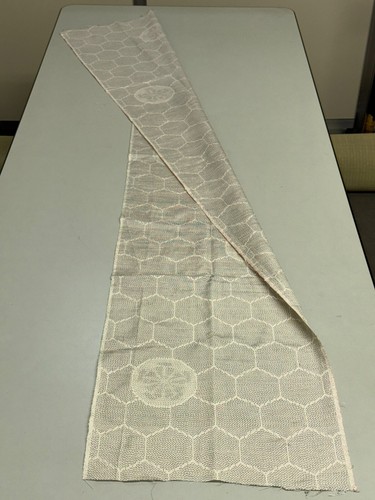 Tela Kimono Japonés Vintage Tela Boro Seda Blanco Oshima Suciedad 64.9x14.1 pulgadas - Imagen 18 de 23