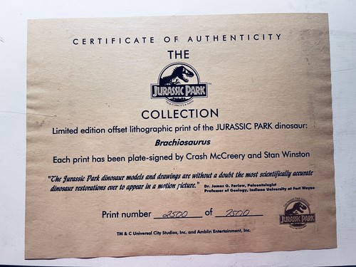 Jurassic Park Limited Edition Art Print Brachiosaurus - Picture 2 of 4