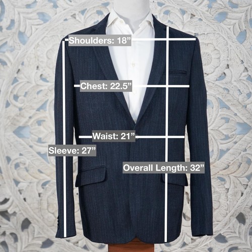 Blazer Scotch & Soda XXL (Veste M/L) Uomo Texturizzato Tweed Stripe Navy Sostanziale - Foto 2 di 14
