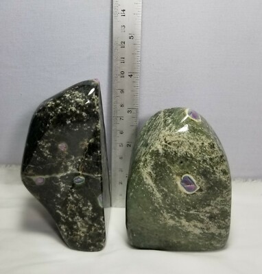 New find polished Freeform self standing Ruby in zoisite in hornblend 985 grams