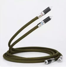 Pair Silver Plated HiFi RCA Cable Rhodium Plated Connector RCA Audio Signal Cord