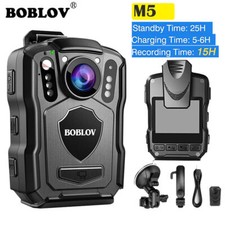 BOBLOV 2K Body Camera with Audio Video 256G Police Camcorder GPS Car Dash Camera