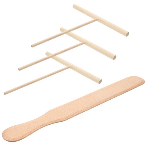 T-shaped Wooden Crepe Spreader Crepe Rake Maker Crepe Spatula Wood Cooking
