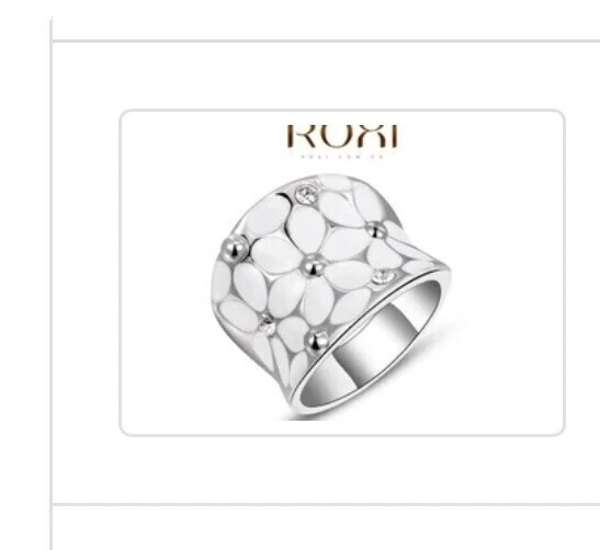 Enamel Silver Plated White Fashion Rings