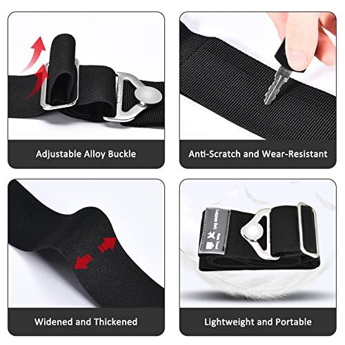 2-in-1 Travel Belt Luggage Straps Over Handle for Carry On Bag, Elastic Add a - Picture 5 of 7