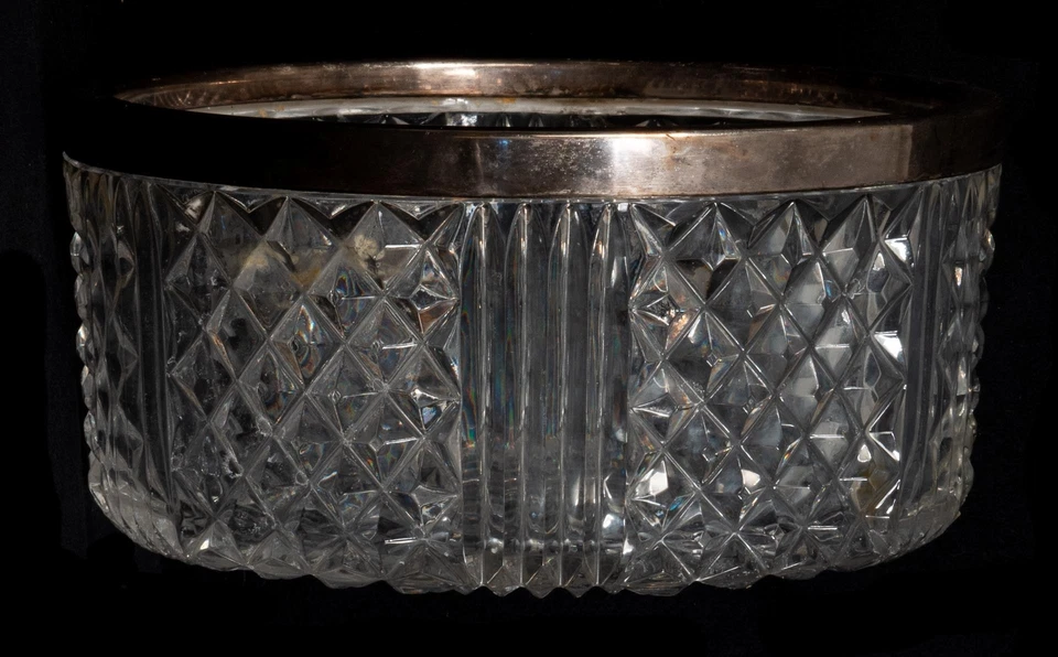 Vintage Heavy Silver Plate Rim WMF West Germany Crystal  Dish - Image 2 of 3