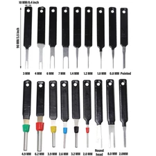 18pcs Terminal Removal Tool Car Wire Harness Plug Terminal Extractor Crimp Pin
