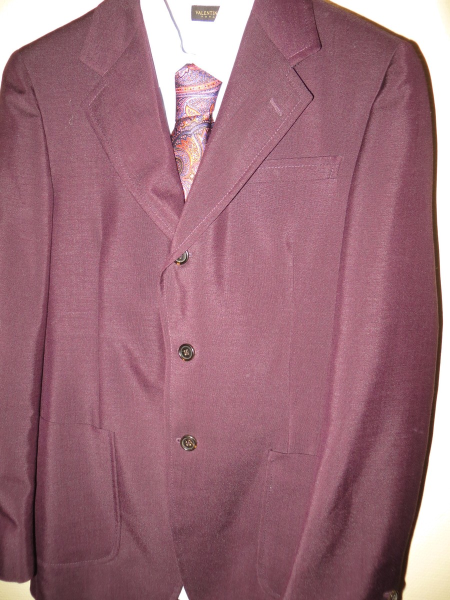 ジャケット PRADA MULTICOLOR WOOL BLAZER Prada Italy Men's Mohair Wool Rare Purple Plum 3 Button