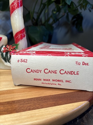 1955 PENN Candy Cane Wax Candle - Picture 11 of 11
