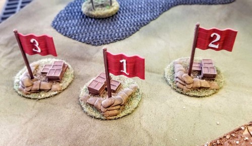 Objective Markers Set of 3 - War Games And Dioramas - 28 mm 1/56 Scale - Picture 2 of 2