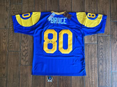 Isaac Bruce Autographed Authentic Swingman Jersey BAS COA Mitchell Ness  Rams