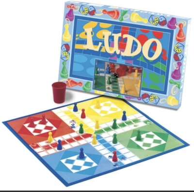 Familie Luxus Ludo traditionelles Brettspiel von ideal. Brandneu in Originalverpackung