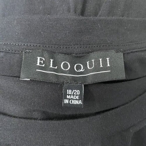 Eloquii Shirt Blouse Plus Size 18/20 Gingham Sleeve Black White Drawstring Waist - Picture 6 of 8