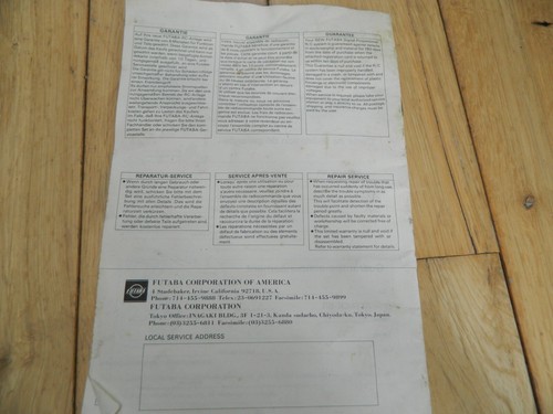 Futaba Attack-SR Transmitter instructions manual - Picture 2 of 3
