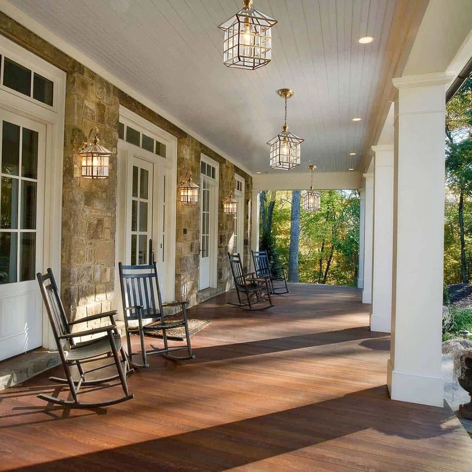 Copper Brass Outdoor Pendant Lights, Waterproof Hanging Porch Light Exterior Lan - Image 4 of 4