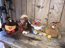 vintage 1984 Nestlé Plush Trudy Lil Bits, Scotchy, P. Nutty, Milky Semi Sweetie