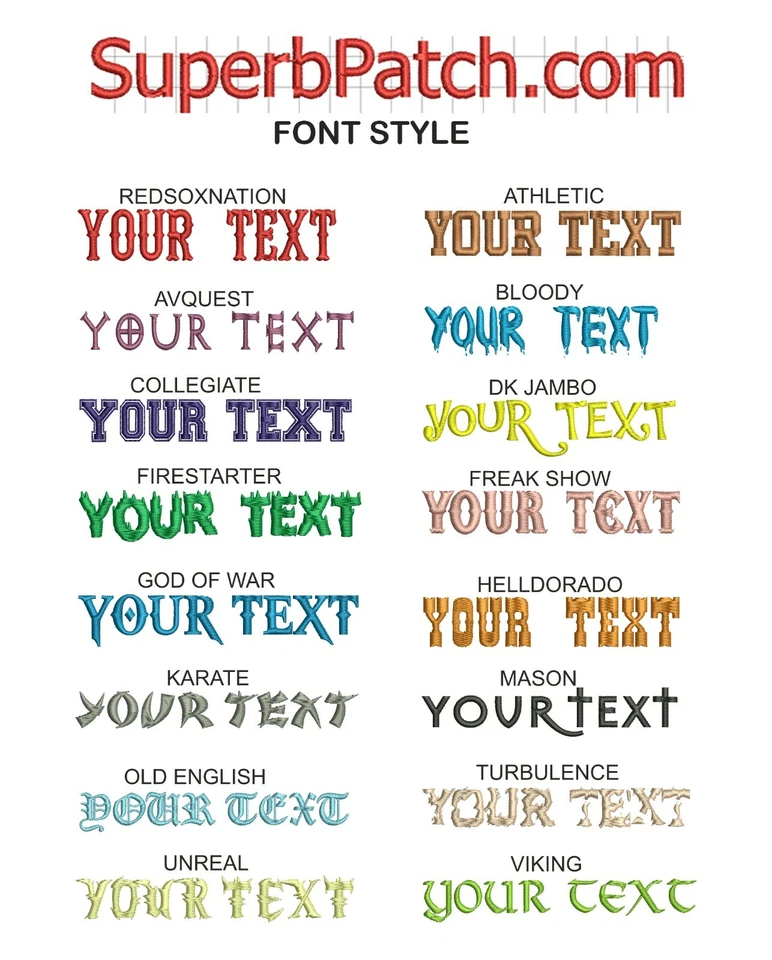 13" Bat Wings Bottom / Top Rocker,Embroidered Patch,Custom Embroidery, BackPatch - Image 3 of 4