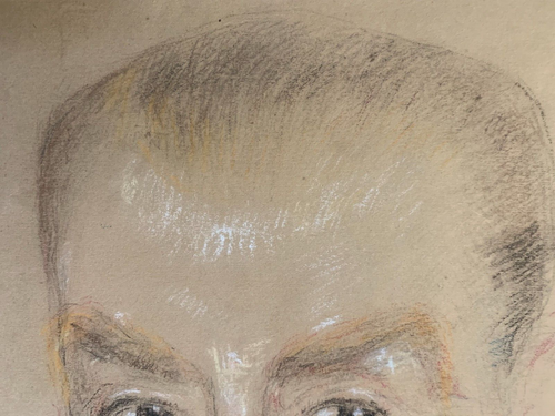 Joseph Kaplan (1900-1980) Pencil And Chalk White Portrait A Man Stamp - Picture 11 of 13