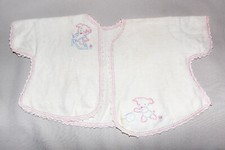 Vintage/Antique White Flannel Embroidered Baby Jacket/Coat Cute 