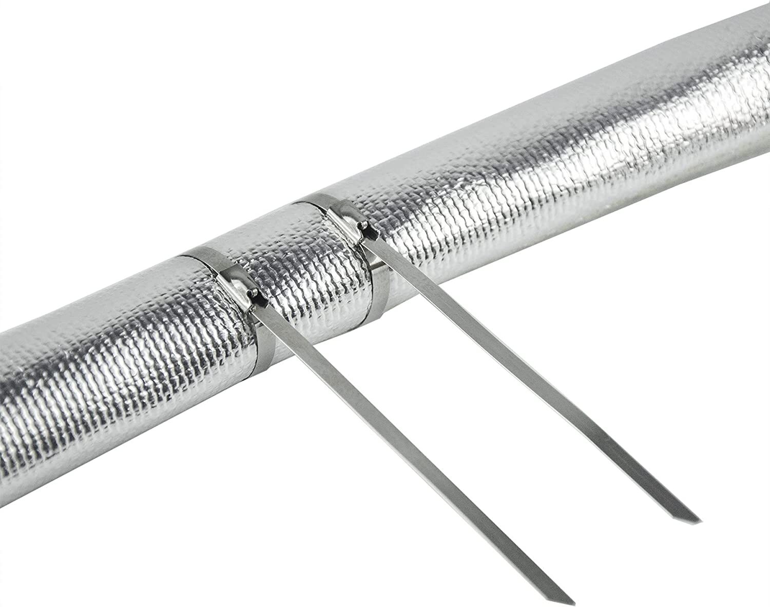 Metallic Heat Shield Sleeve 1/2" 10Ft Insulated Wire Hose Cover Wrap Loom Tube