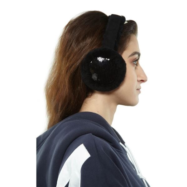 Ugg Sequin Sheepskin Women's Black Earmuff- Style : 66251-Blk- OS