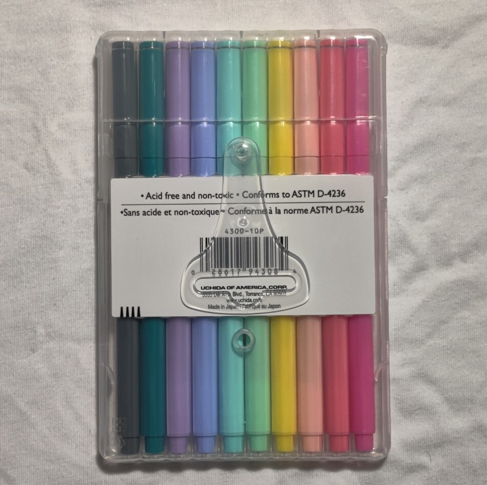 Marvy Uchida Le Pen Pastel 4300-10P 10 Pc. Set 0.3mm Point Drawing Writing