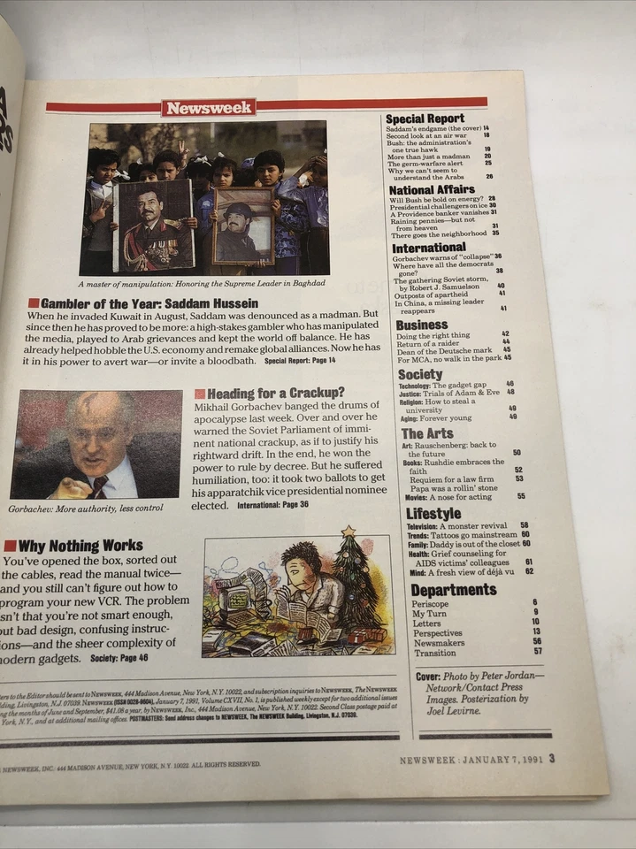 Журнал Newsweek 7 января 1991 Саддам Хусейн - Изображение 2 из 4