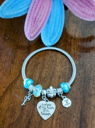 Remembrance, a piece of my heart is in heaven, Charm Bracelet - Picture 2 of 4