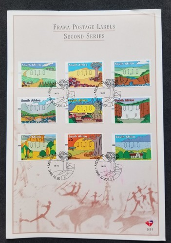 [SJ] South Africa Frama ATM Machine Label 1998 Cave Painting Tree (FDC) *c scan - Picture 1 of 8