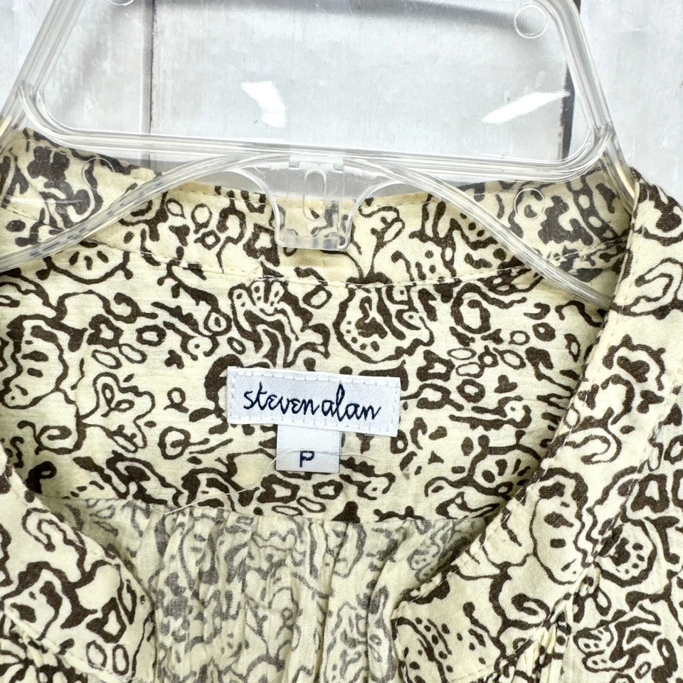 Camiseta sin mangas Steve Alan para mujer P abotonada cachemira patrón floral cuello en V frente algodón Foto 2 de 4