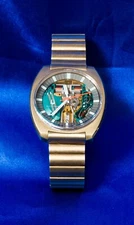 MINT Accurate Bulova Vintage Accutron Spaceview Watch 1970 18k gold electroplat