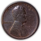 1916-S Lincoln Wheat Cent Very Fine VF Coin, Cleaning #22578