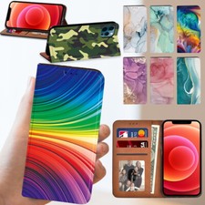 Fit Apple iphone 12/13 mini /14 Pro/15 6.1" Phone Case Leather Wallet Book Cover