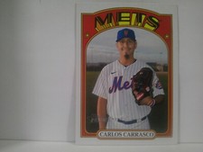 2021 Topp Heritage Carlos Carrasco #717 High Number SP New York Mets