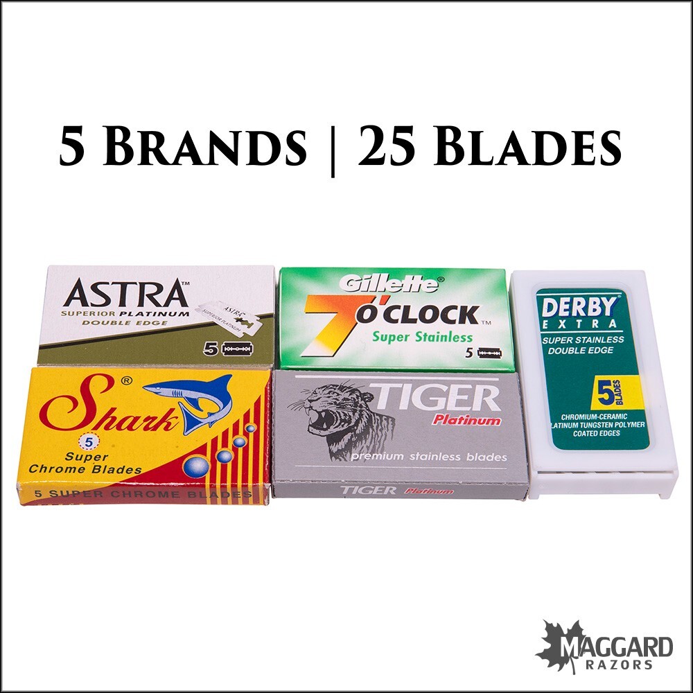 Maggard Razors 5-Brand Blade Sampler Pack with 25 Razor Blades-image