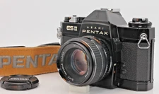 [ Near Mint ] Pentax ES II Black W/ Strap SMC Takumar 55mm F/1.8 From JAPAN
