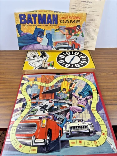 Vintage 1965 Batman and Robin Board Game HASBRO #2685 COMPLETE Red Board