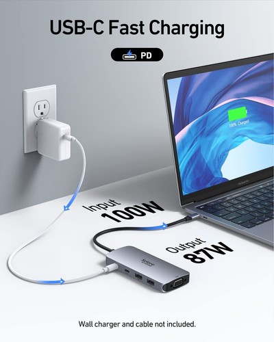 USB C Docking Station Dual HDMI Monitor Adapter Selore USB C Hub 3 Monitors A... - Afbeelding 5 van 8