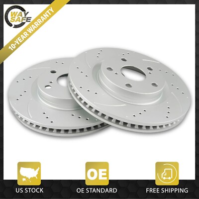 295.9mm Front Brake Rotors for 2007 - 17 Toyota Camry 2013 - 18 ES300H - Slotted