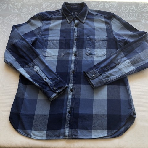 Camisa informal con cuello abotonada manga larga a cuadros azul talla M Gap para mujer - Imagen 7 de 18