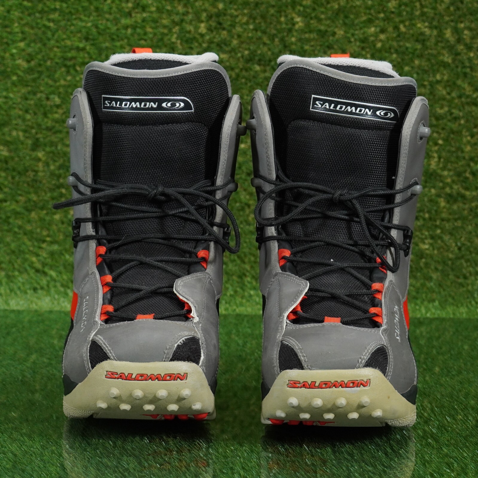 STIVALI DA SNOWBOARD INVERNALI SALOMON SYMBIO GRIGIO NERO ROSSO US 12 EU 46 1 3 ~ BELLI!!