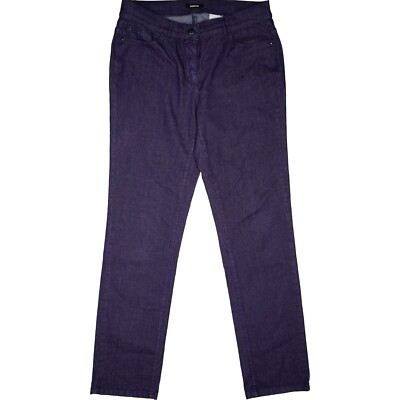 Walbusch Women's Jeans Super Stretch High Rise Straight 40 W31 L30 Purple Thin