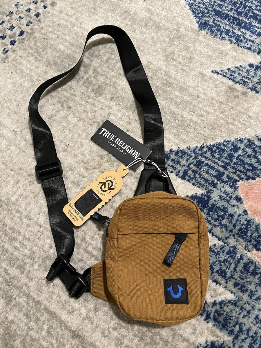 True Religion Crossbody UNISEX Bag Tan Black Adjustable trap True Religion Crossbody UNISEX Bag Tan Black Adjustable trap